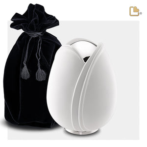 Tulipª Medium Urn White & Polished Silver