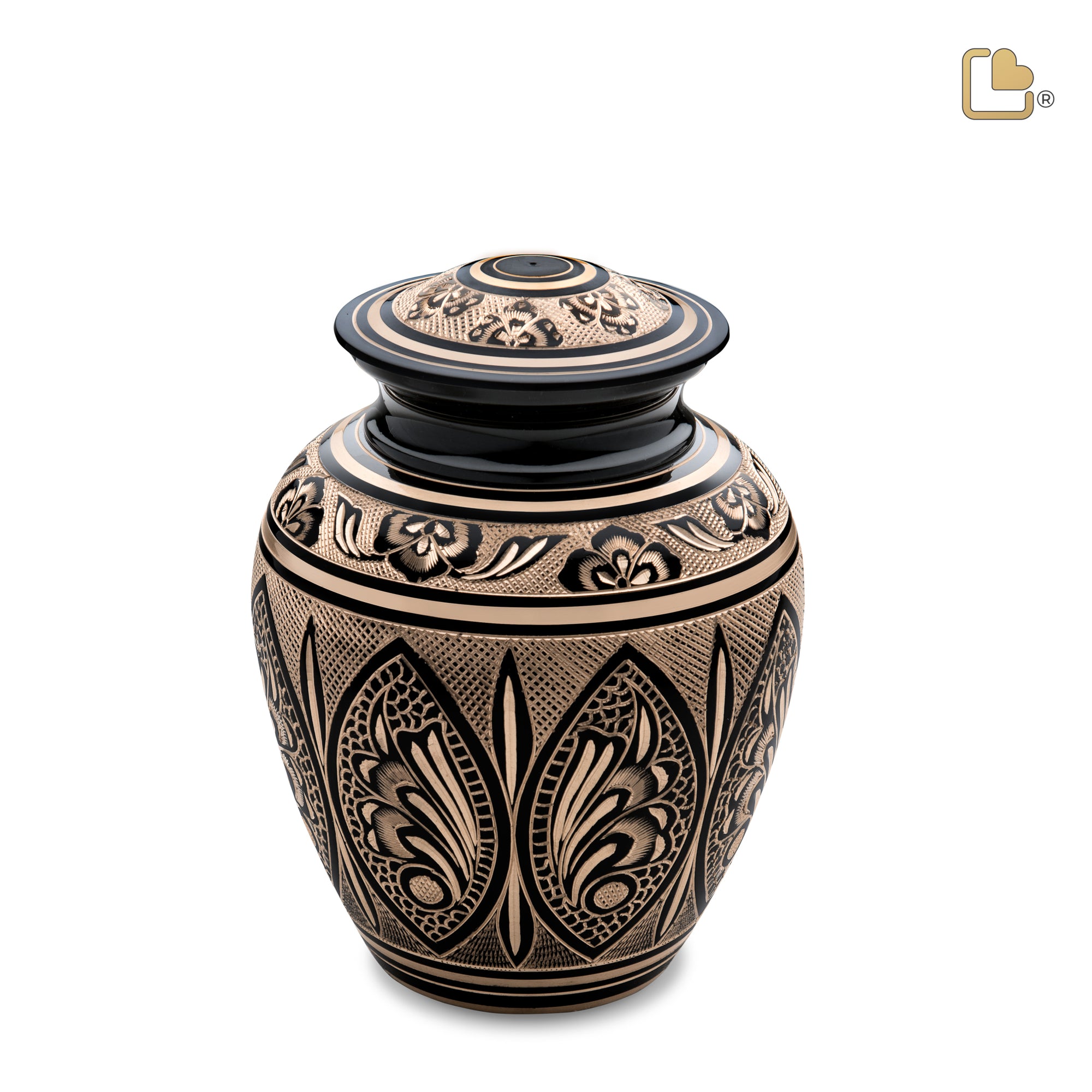 Medium Black & Gold Cremation Urn - COMFORT by LoveUrns