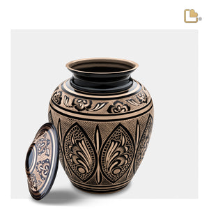 Medium Black & Gold Cremation Urn - COMFORT™ by LoveUrns®