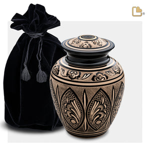 Medium Black & Gold Cremation Urn - COMFORT™ by LoveUrns®