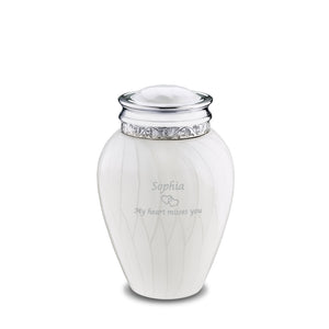 Medium Blessing Pearl Silver Cremation Urn