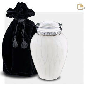 Medium Blessing Pearl Silver Cremation Urn