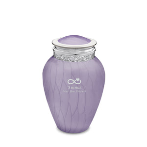 Medium Blessing Pearl Lavender Silver Cremation Urn