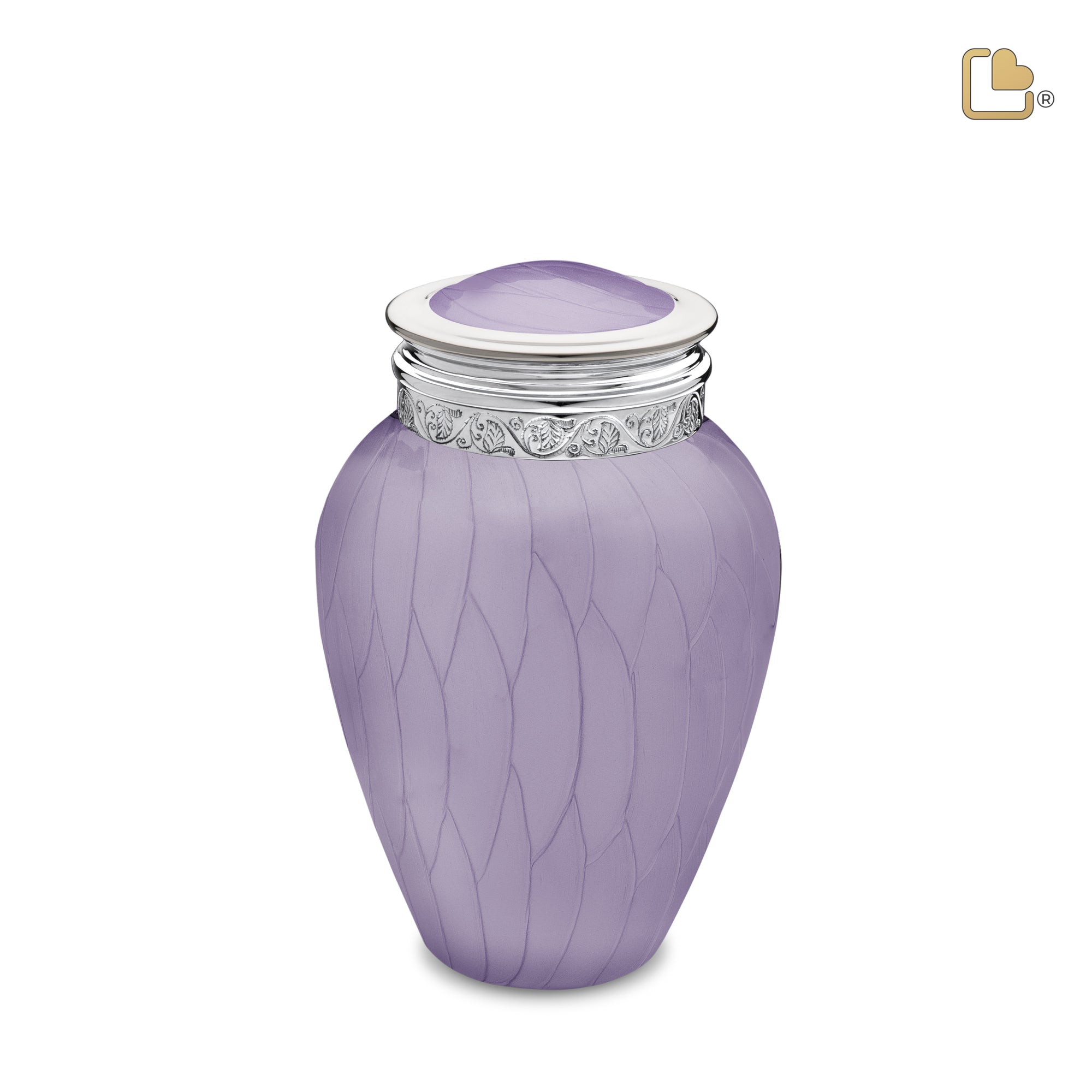 Medium Blessing Pearl Lavender Silver Cremation Urn