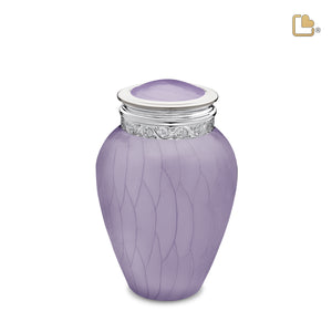 Medium Blessing Pearl Lavender Silver Cremation Urn