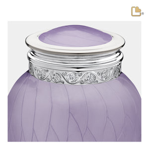 Medium Blessing Pearl Lavender Silver Cremation Urn