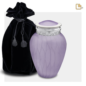 Medium Blessing Pearl Lavender Silver Cremation Urn