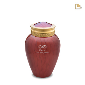 Medium Blessing Pearl Crimson Cremation Urn