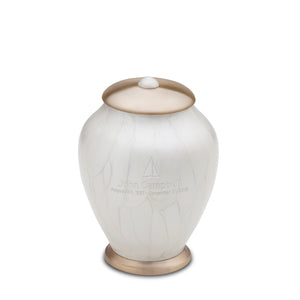 Simplicity Medium Urn Pearl White & Bru Gold