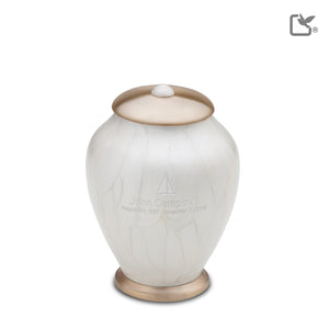 Simplicity Medium Urn Pearl White & Bru Gold