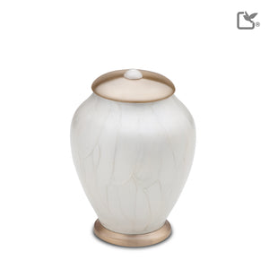 Simplicity Medium Urn Pearl White & Bru Gold