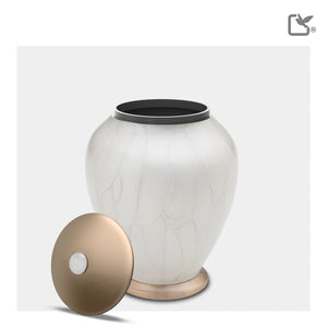 Simplicity Medium Urn Pearl White & Bru Gold