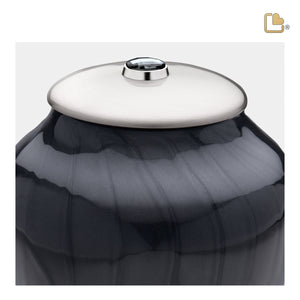 Medium Tall Simplicity Midnight Pearl Cremation Urn - COMFORT™ by LoveUrns®