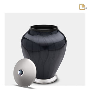 Medium Tall Simplicity Midnight Pearl Cremation Urn - COMFORT™ by LoveUrns®