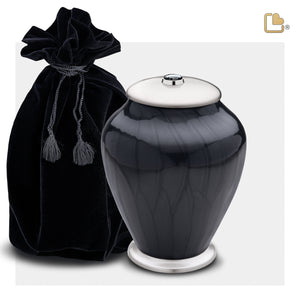 Medium Tall Simplicity Midnight Pearl Cremation Urn - COMFORT™ by LoveUrns®