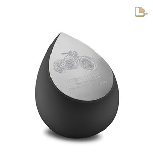 Drop Medium Urn Black & Brushed Pewter