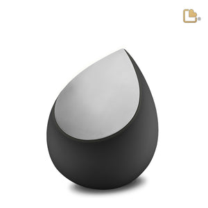 Drop Medium Urn Black & Brushed Pewter