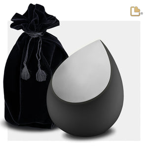 Drop Medium Urn Black & Brushed Pewter