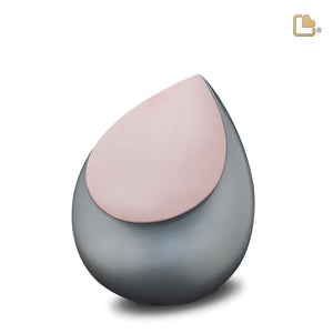 Drop Medium Urn French Grey & Brushed Rose Gold