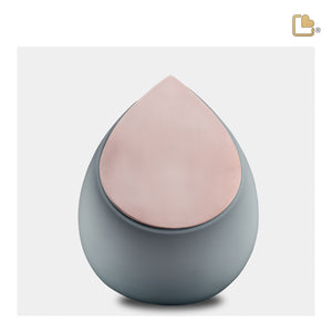 Drop Medium Urn French Grey & Brushed Rose Gold