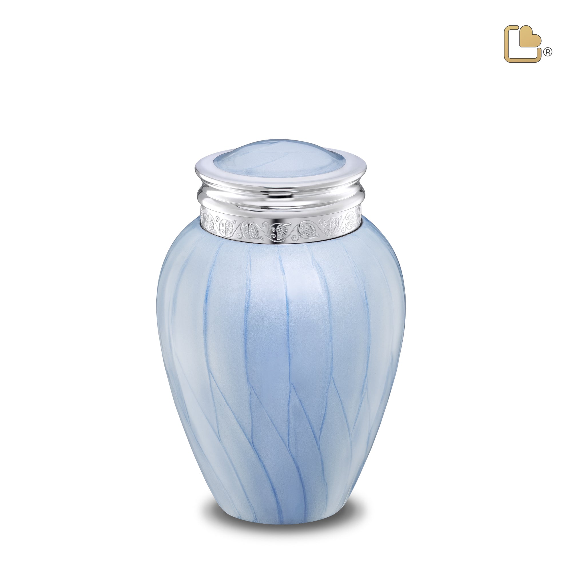 Blessingª Medium Urn Pearl Blue & Polished Silver