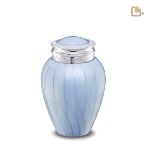 Blessingª Medium Urn Pearl Blue & Polished Silver