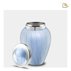 Blessingª Medium Urn Pearl Blue & Polished Silver