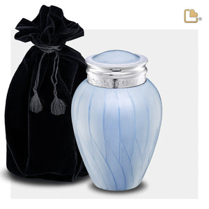 Blessingª Medium Urn Pearl Blue & Polished Silver