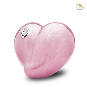 Medium LoveHeart Pink Cremation Urn