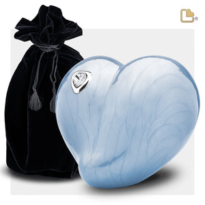 Medium LoveHeart Blue Cremation Urn