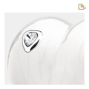 Medium LoveHeart Pearl Cremation Urn