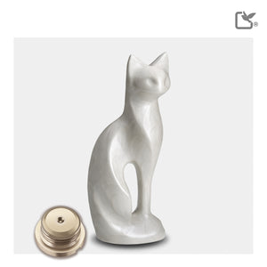 Cat White Pet Urn