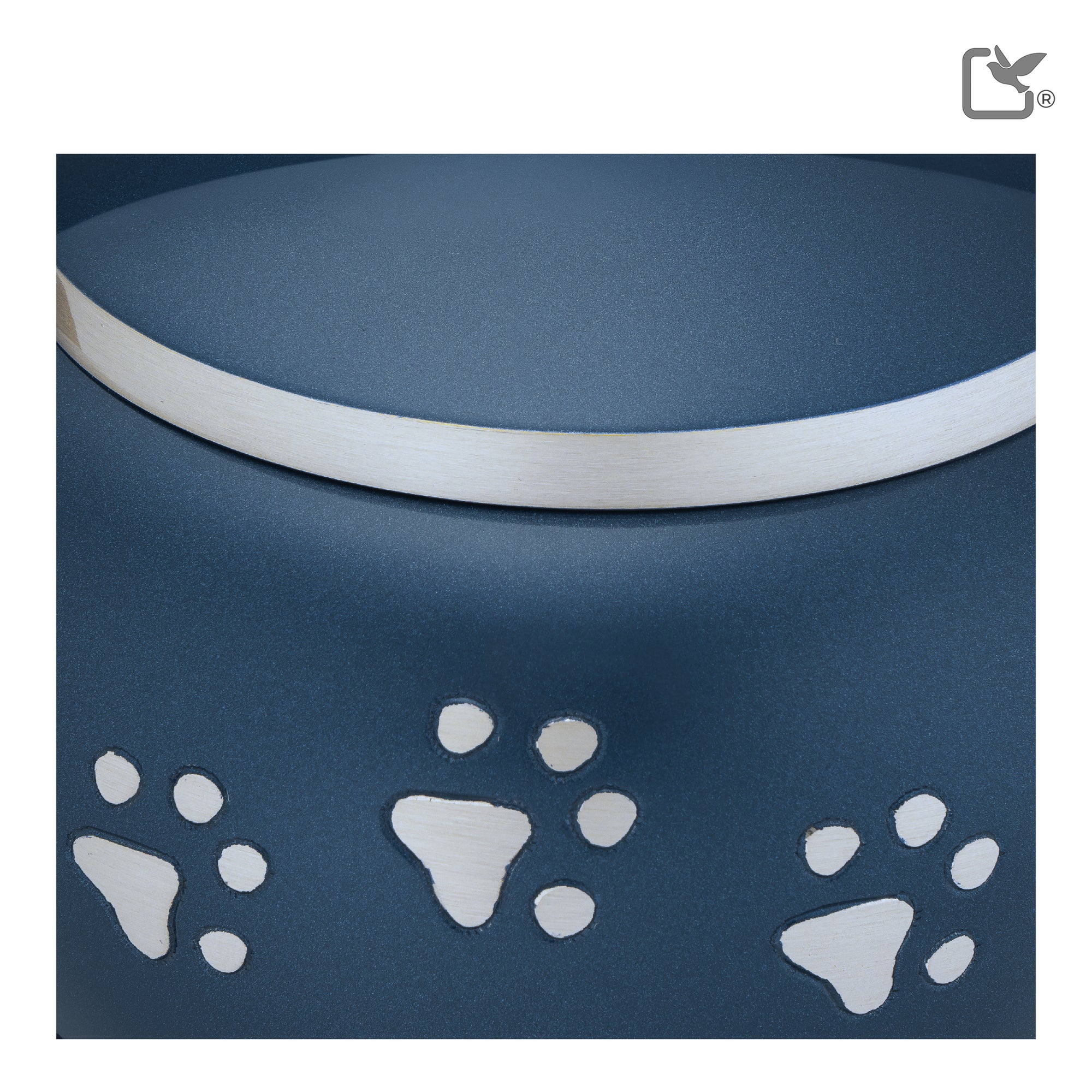 Classic Round Medium Pet Urn Blue & Bru Pewter