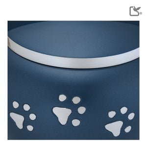 Classic Round Small Pet Urn Blue & Bru Pewter