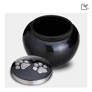 Classic Round Large Pet Urn Midnight & Bru Pewter