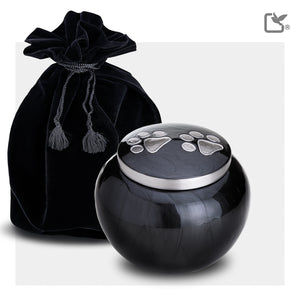 Classic Round Large Pet Urn Midnight & Bru Pewter