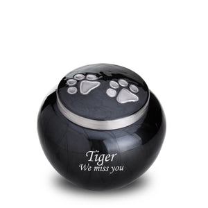 Classic Round Medium Pet Urn Midnight & Bru Pewter