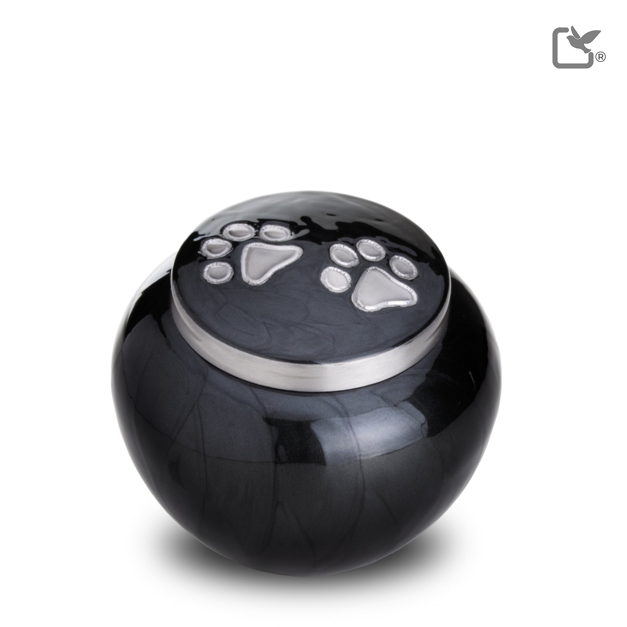 Classic Round Medium Pet Urn Midnight & Bru Pewter