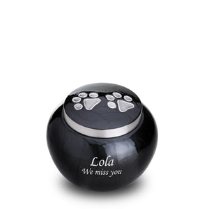 Classic Round Small Pet Urn Midnight & Bru Pewter