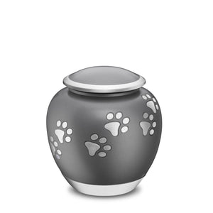 Shadow Medium Pawprint Pet Urn French Grey & Bru Pewter