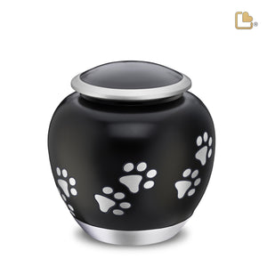 Shadow Large Pawprint Pet Urn Black & Bru Pewter