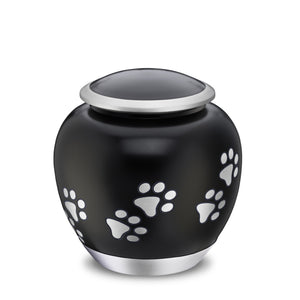 Shadow Large Pawprint Pet Urn Black & Bru Pewter