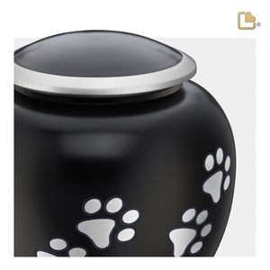 Shadow Large Pawprint Pet Urn Black & Bru Pewter