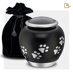 Shadow Large Pawprint Pet Urn Black & Bru Pewter