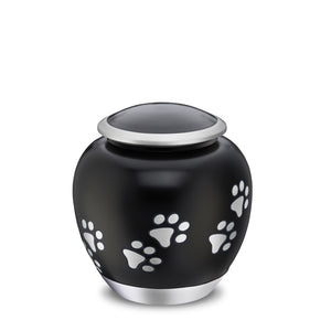 Shadow Medium Pawprint Pet Urn Black & Bru Pewter