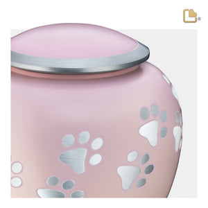 Shadow Large Pawprint Pet Urn Pink & Bru Pewter