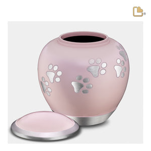 Shadow Large Pawprint Pet Urn Pink & Bru Pewter