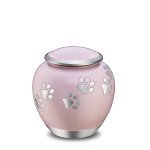 Shadow Medium Pawprint Pet Urn Pink & Bru Pewter