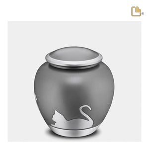 Shadow Medium Cat Pet Urn French Grey & Bru Pewter