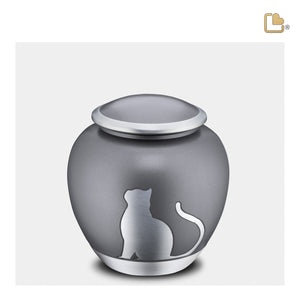 Shadow Medium Cat Pet Urn French Grey & Bru Pewter